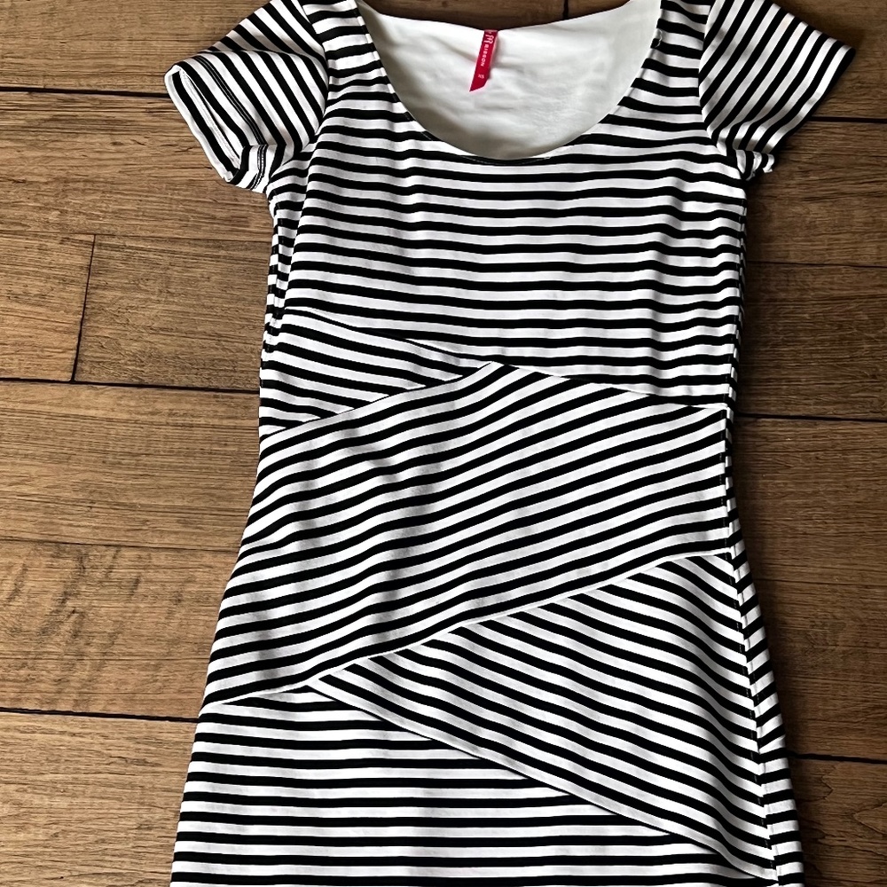 Tummy control body shaping striped dress